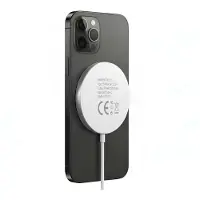 Avizar Mayaxess, chargeur MagSafe magnétique 15 W pour iPhone 15 / 15 Plus / 15 Pro / 15 Pro Max, blanc