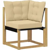 vidaXL Ensemble de canapés d'extérieur avec coussins, 9 pièces, blanc et beige