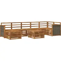 vidaXL Ensemble de salon de jardin 7 pièces en bois d'acacia massif, finition naturelle