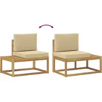 vidaXL Ensemble de canapés d'extérieur , 4 pièces, polyester blanc et beige