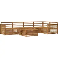 vidaXL Ensemble de salon de jardin 6 pièces en bois d'acacia massif, finition naturelle