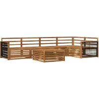 vidaXL Ensemble de salon de jardin 6 pièces en bois d'acacia massif, finition naturelle