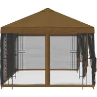 vidaXL Kiosque avec parois latérales 6 x 3 m, taupe, polyester et acier 190