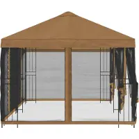 vidaXL Tente de jardin avec parois latérales 6 x 3 m, beige, polyester et acier 190
