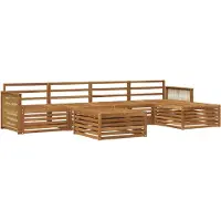 vidaXL Ensemble de salon de jardin 6 pièces en bois d'acacia massif, finition naturelle