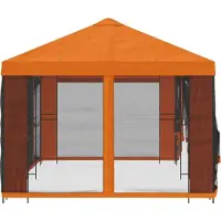 vidaXL Kiosque avec parois latérales, 6 x 3 m, orange, polyester et acier