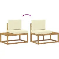 vidaXL Ensemble de canapés d'extérieur , 4 pièces, blanc et crème, polyester