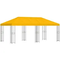 vidaXL , tonnelle de jardin, 6 x 3 mètres, jaune, polyester et acier, 190 g/m²