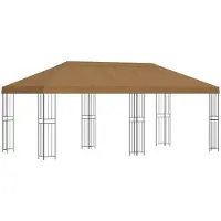 Syfax Gazebo avec murs latéraux 6 x 3 m Beige Polyester et Acier 190