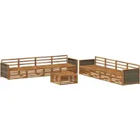 vidaXL Ensemble de salon de jardin 9 pièces en bois d'acacia massif, finition naturelle