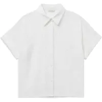 Gisela Beach Structured Fabric Short Sleeve Shirt Blanc S-M Femme