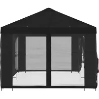vidaXL , pavillon de jardin avec parois latérales, 6 x 3 mètres, couleur noire