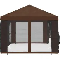 vidaXL Kiosque avec parois latérales, 6 x 3 m, polyester marron et acier 190