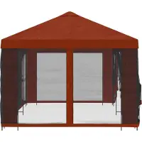 vidaXL , tonnelle de jardin avec parois latérales, 6 x 3 mètres, couleur terracotta