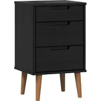 vidaXL Cabinet de chevet avec tiroir Noir 40 x 35 x 65 cm Pin massif