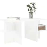 vidaXL Table basse blanche 87 x 50 x 45 cm en aggloméré