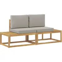 vidaXL Canapé d'extérieur avec 2 coussins, blanc, bois massif d'acacia