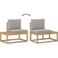 vidaXL - Ensemble de canapés d'extérieur, 2 pièces, blanc et gris clair, en polyester