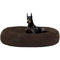 OEM Lit orthopédique pour chien, coussin rond, 120 cm, marron, lavable