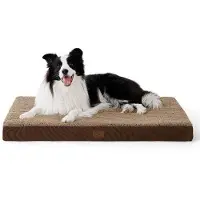 OEM Lit orthopédique pour chien, taille moyenne, moelleux, marron, 91 x 69 x 7,6 cm, lavable