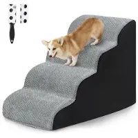 OEM Matelas pour chien pour lit pliant 4 places, gris et noir, lavable, anti-poils