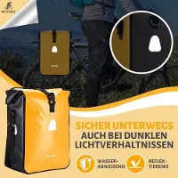Markenlos Sacoche de vélo imperméable 18 L avec bandoulière réfléchissante