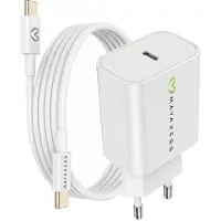 Avizar Mayaxess, chargeur 20 W pour iPhone 16 Pro + câble USB-C de 1 m, blanc