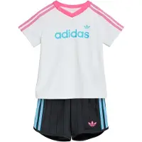 Adidas Pinstripes Sprinter Short Tee Set Blanc 12-24 Months Enfants