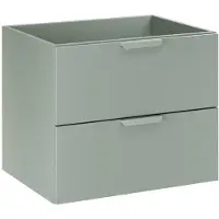 Meublorama Meuble sous vasque OSTER 60 cm vert sauge suspendu avec 2 tiroirs