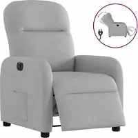 Syfax Fauteuil inclinable électrique gris nuage tissu