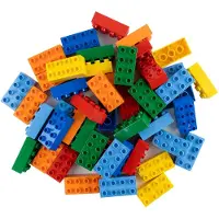 LEGO 100 bunt gemischte 2x4 Bausteine fuer Motoriktraining, Kognition und Teilhabe - 3011 (3011)