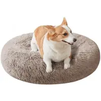 OEM Lit pour chien en similicuir, lit pour chien de 60 cm adapté aux petits et grands chiens, lit lavable pour chiots et chatons avec fond antidérapant