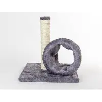 OEM Couverture en sisal, avec tunnel en peluche, de couleur grise, petite taille : 28x28x31 cm