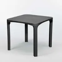 GRANDSOLEIL Table d'extérieur en résine effet rotin Olè - Noir