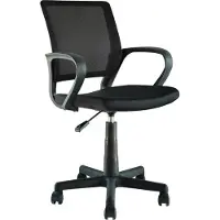 Meublorama Chaise de bureau ZARNOX – Tissu noir – Accoudoirs – Pivotante – Pieds métal – Design moderne et fonctionnel