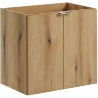 Meublorama Meuble sous vasque VANO – 2 portes – Coloris chêne – L60 × P57 × H39 cm – À suspendre