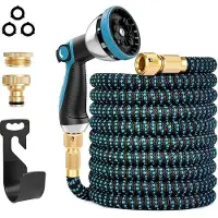 Famanu Tuyau d'arrosage flexible avec raccord en laiton de 3/4 pouce