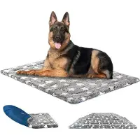 OEM Lit pour chien réversible 122 x 76 cm, gris et bleu, mousse haute densité