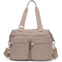 OEM Grand sac à main en nylon beige pour femme