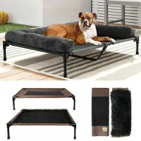 OEM Lit pour chien en plastique XXL - Gris - 130 x 90 x 28 cm - Imperméable