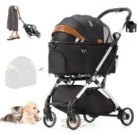 OEM Véhicule à deux roues pour petits chiens et chats jusqu'à 15 kg, noir