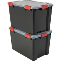 OEM Bacs de rangement empilables de 70 litres, étanches à l'air, noirs