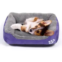 Famanu Lit pour chien imperméable, coussin moelleux, violet, lavable