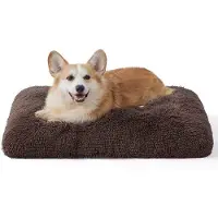 OEM Lit pour chien moelleux 74 x 53 x 8 cm, marron, lavable, pour grands chiens