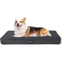 OEM Lit orthopédique pour chien, épaisseur 9 cm, taille moyenne, housse amovible et lavable, gris foncé