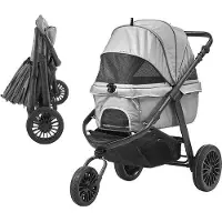 OEM Poussette pour chien pliable à 3 roues, jusqu'à 35 kg, tout-terrain