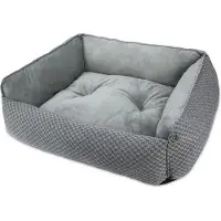 OEM Grand panier pour chien, moelleux et confortable, anti-anxiété, avec coussin en plumes, lavable, antidérapant, pour chiens de taille moyenne à grande, jusqu'à 27 kg, 89 x 63 x 23 cm