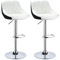 OEM Tabourets de bar ergonomiques avec dossier, blancs, réglables en hauteur, en similicuir