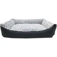 Markenlos Lit pour chien avec alèse réversible et lavable en graphite