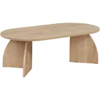 CALICOSY - Table basse avec plateau ovale et pieds courbés L120 cm SELENE